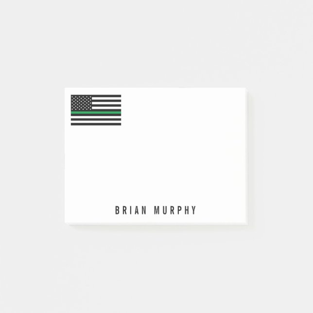 Post-it® Ligne verte mince militaire Nom du drapeau américa (Devant)