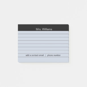Post-it® Lignes de métier personnalisées Professeur Rayure
