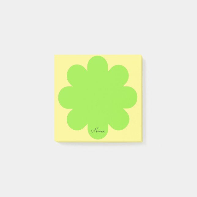 Post-it® Lime Green Retro Nom de la fleur Post It Note Pad (Devant)