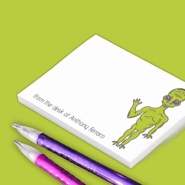 Post-it® Lime Green Space Alien personnalisé (Créateur téléchargé)