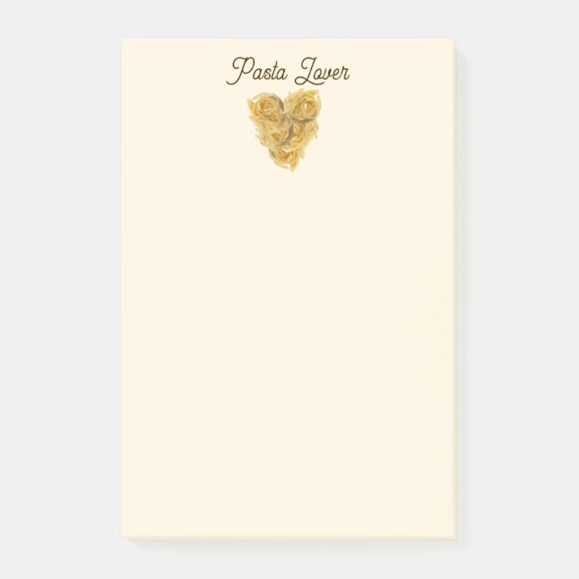 Post-it® Linguine Heart Pasta Lover Custom Text (Devant)