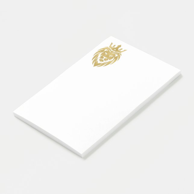 Post-it® Lion Avec Couronne - Style Or 3 (Incliné)