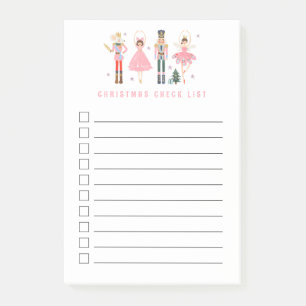 Post-it® Liste de chèques de Noël de Noël Pink Nutcracker