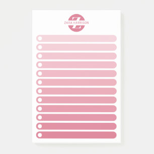 Post-it® Liste de choses à faire avec monogramme dégradé ro