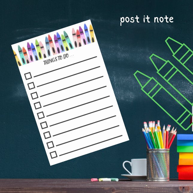 Post-it® Liste de choses à faire crayons de couleur artisti (Créateur téléchargé)