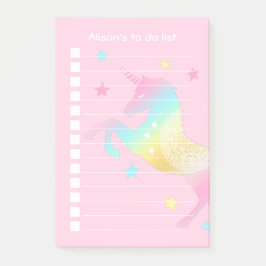 Post-it® Liste de choses à faire Pastel Unicorn personnalis