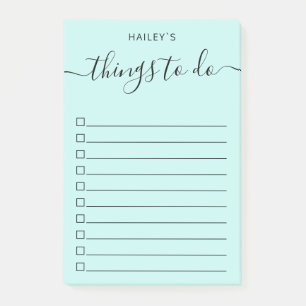 Post-it® Liste de choses modernes simples à faire Turquoi