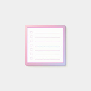 Post-it® Liste de contrôle minimaliste de dégradé rose
