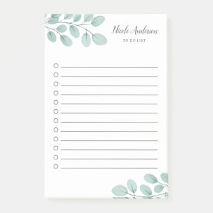 Post-it® Liste de remue-ménage élégante d'eucalyptus