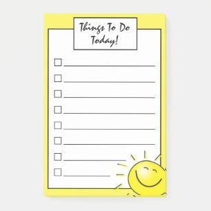 Post-it® Liste de tâches à cocher avec un visage souriant e