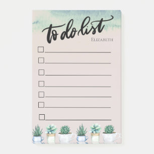 Post-it® Liste de tâches abstraite de cactus, éclaboussure