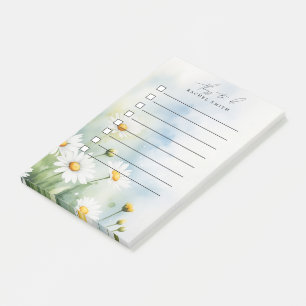 Post-it® Liste de tâches de marguerite aquarelle