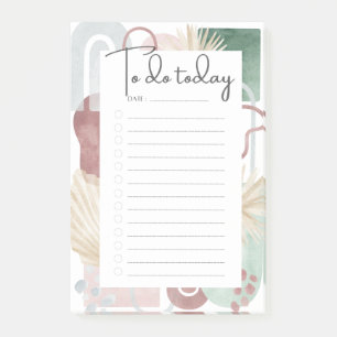 Post-it® Liste de tâches Formes Abstraites Mauve et verte