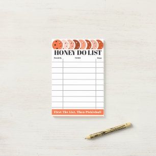 Post-it® Liste de tâches Honey Do pour le pickleball orange