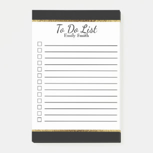 Post-it® Liste de tâches personnalisée noir et blanc lignée