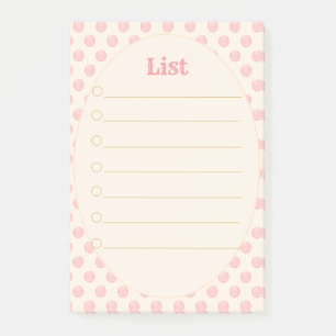Post-it® Liste de tâches personnalisée & points roses align