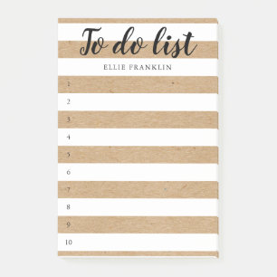 Post-it® Liste de tâches rayée Kraft rustique personnalisée