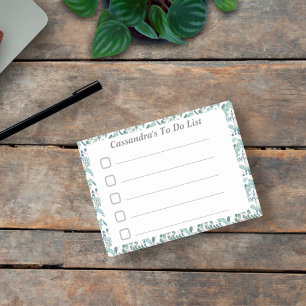 Post-it® Liste de tâches Rectangle de feuillage vert bleu