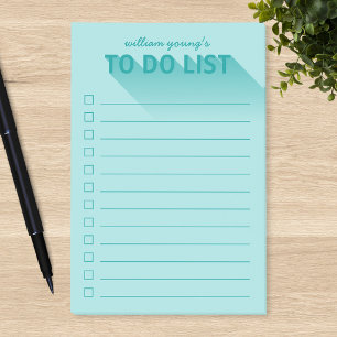 Post-it® Liste de tâches sarcelle de typographie moderne
