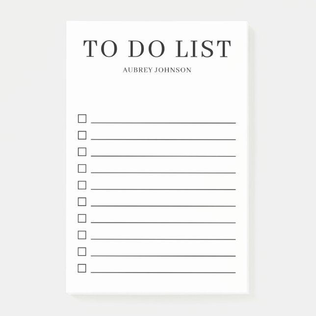 Post-it® Liste de tâches simples et élégantes (Devant)