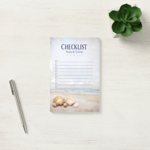 Post-it® Liste de tâches vierge Notes Coquillages de plage