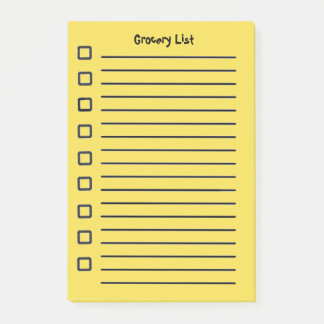 Post-it® Liste d'épicerie Notes à collants jaunes 2e éditio