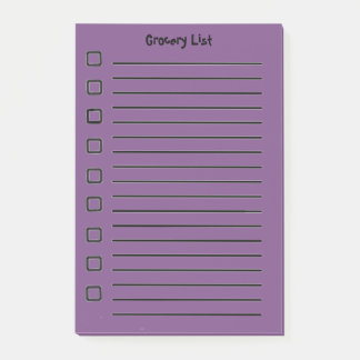 Post-it® Liste d'épicerie Purple Sticky Notes 2e édition