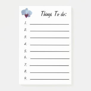 Post-it® Liste des orchidées à faire blanc et violet