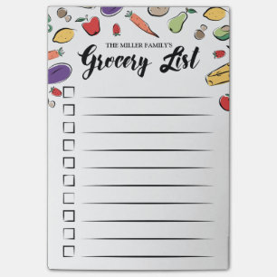 Post-it® Liste des produits alimentaires de la boîte à coch