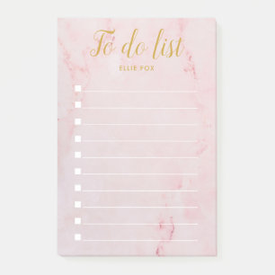 Post-it® Liste des tâches à faire en marbre rose et or