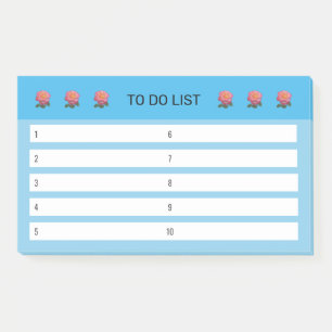 Post-it® Liste florale moderne à faire sur Turquoise & Blan