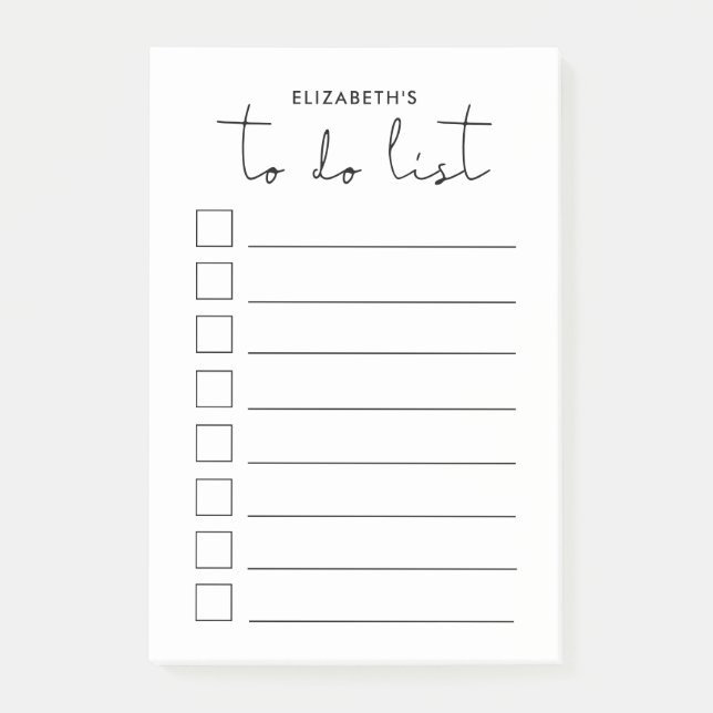 Post-it® Liste minimale à faire (Devant)