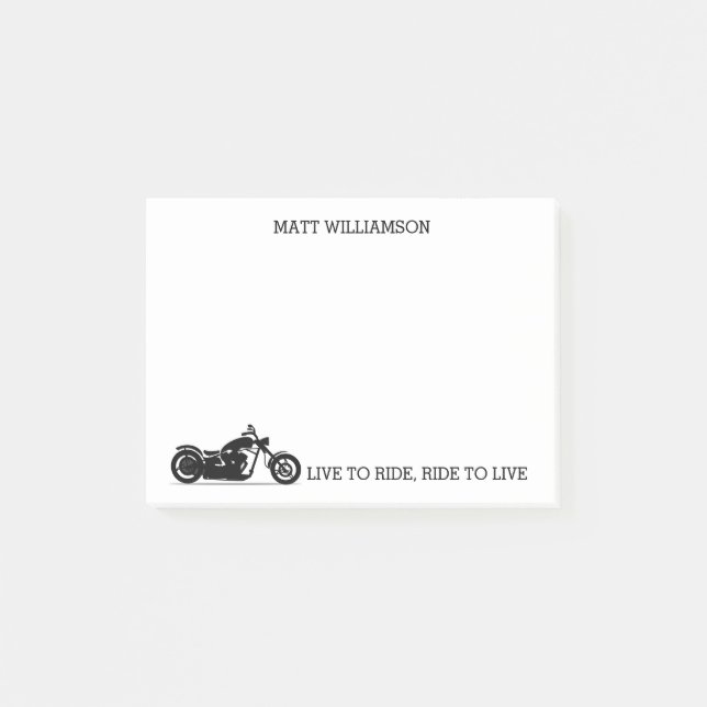 Post-it® Live to Ride, Ride to Live Motorcycle (Devant)