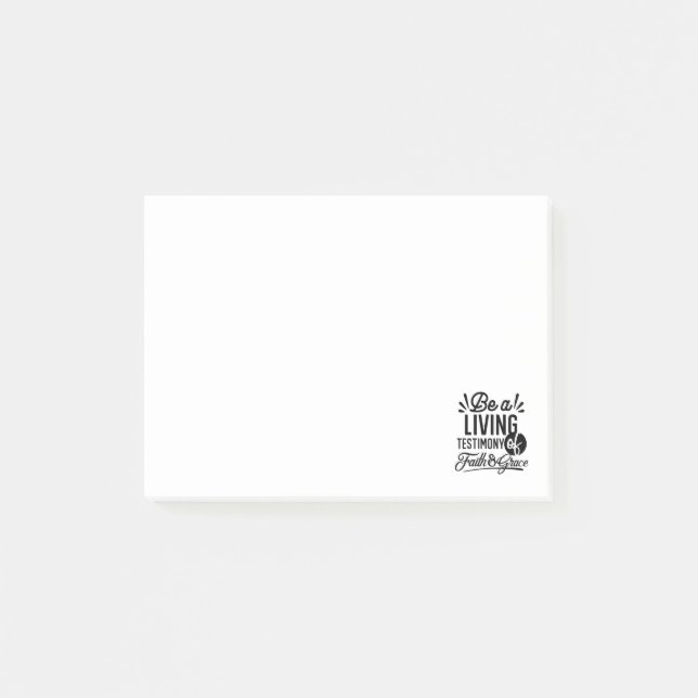 Post-it® Living Testimony Bible Quote Christian Motivation (Devant)