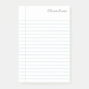 Post-it® Livre blanc sur le Carnet scolaire linéaire person