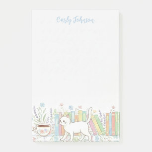 Post-it® Livres Chats & Café Floral Personnalisé