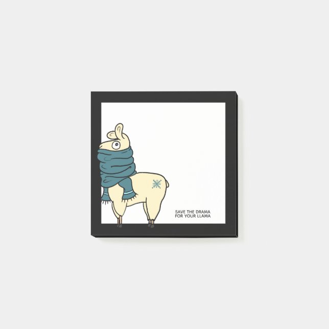 Post-it® Llama d'hiver | Sauvez le drame pour votre Llama (Devant)