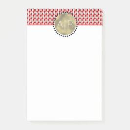 Post-it® Logo circulaire en feuille d'or avec points roses