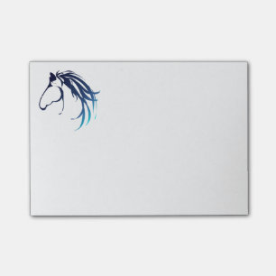 Post-it® Logo Classy Horse Head dans les tons bleu