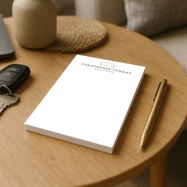 Post-it® Logo de maison moderne Gold Immobilier, Réalisateu (Créateur téléchargé)