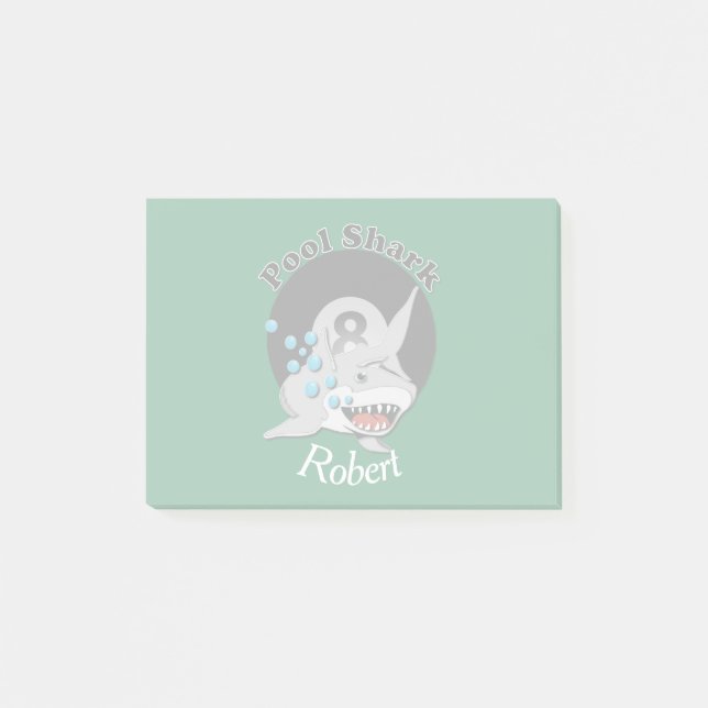 Post-it® Logo de requin de piscine de huit boules avec le (Devant)