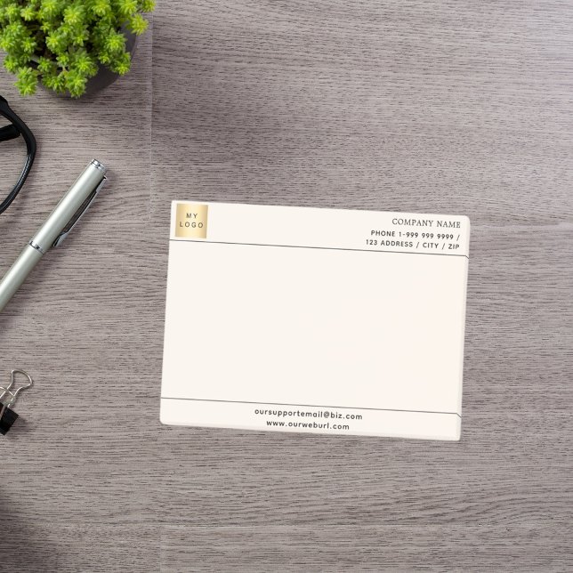 Post-it® Logo d'entreprise crème beige (Créateur téléchargé)