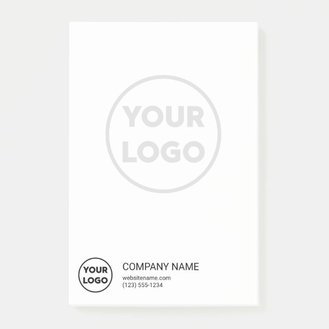 Post-it® Logo d'entreprise personnalisé Coordonnées Grand l (Devant)