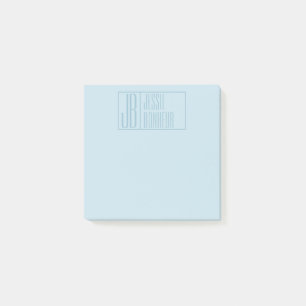 Post-it® Logo moderne bleu clair Initiales & Nom