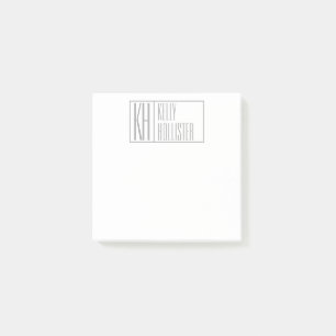 Post-it® Logo Moderne Grey Initiales & Nom