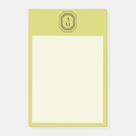 Post-it® Logo Monogramme Art déco empilé sur Vert Jaune