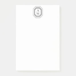 Post-it® Logo Monogramme Art déco noir/blanc