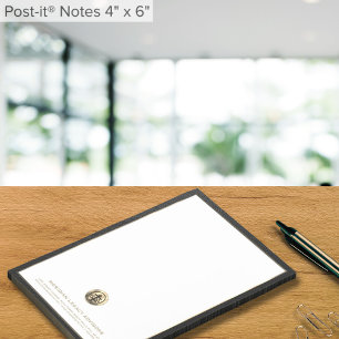 Post-it® Logo personnalisé noir blanc élégant 4x6