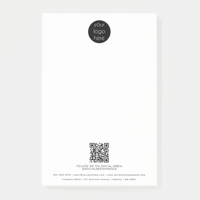 Post-it® Logo professionnel QR Code promotionnel (Devant)