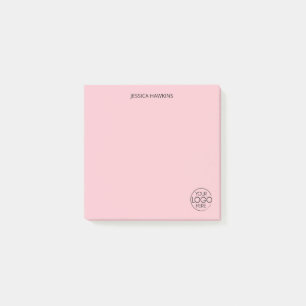 Post-it® Logo simple de papeterie personnelle rose